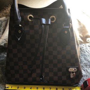 Big brown checker purse